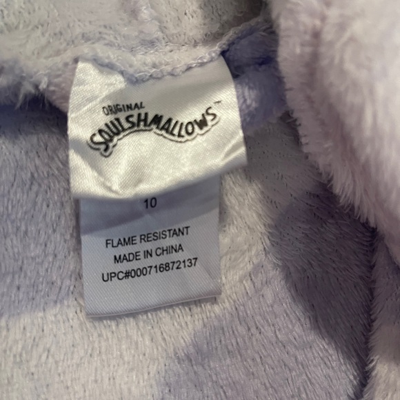 Squishmallows Purple Bubba Cow Bathrobe with Hoodie Girls Size 10 - Picture 4 of 7